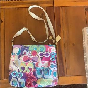 Coach poppy collection cross body purse